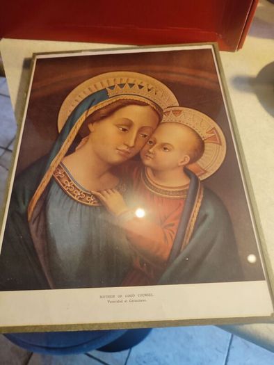 Wall Hanging Mother Of Good Counsel Venerated At Genazzano Image Print Catholic Mother Of Good Counsel Venerated At Genazzano Glass Covered Without Frame.