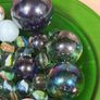 vintage marbles cats eyes large small blue white approx 60 Image 7