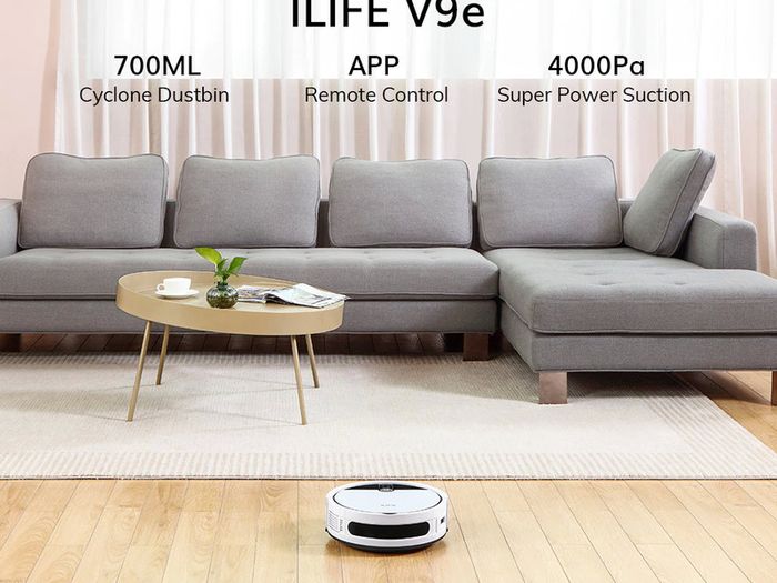 ILIFE V9e Robot Vacuum Cleaner Smart Suction, Dust Box WIFI Cellphones APP ,4000Pa Suction 110 Mins RunTime, Household Tools