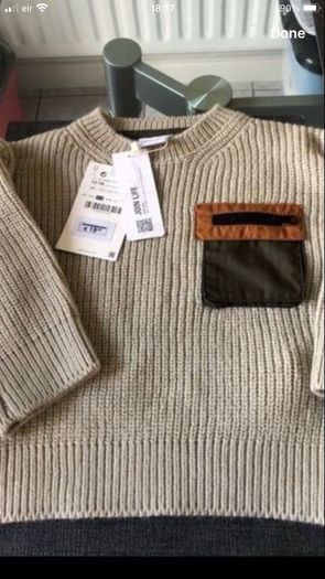 Boys BNWT Zara jumper 12/18 mths