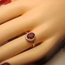 9ct Gold Oval Ruby and Moissanite Petite Dress Ring Image 5