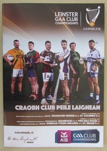 2018 Kilmacud Crokes v St Columba's - GAA Leinster Senior Football Club Final Programme
