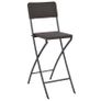 Folding Bar Chairs 2 pcs HDPE and Steel Brown Rattan Look Image 3