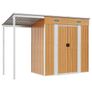 Garden Shed with Extended Roof Light Brown 277x107x181cm Steel Image 2
