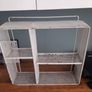 industrial metal wall shelf white distressed Image 2