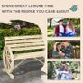 Wagon Wheel Chair Bench Armrest Rustic Loveseat Wood Outdoor Garden, Natural Image 6
