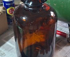 3 Large Vintage Amber Glass Double Handle Demijohn with Lids PRICE IS FOR 1 ONLY , Postage available or Collection