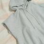 Grey short sleeve hoodie with slit at side Image 2