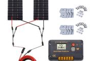 200W, 12V Solar Panel Kit with 20 A Solar Charge Controller and 5 m Solar Cable and Z Mounts for RV Boat Motor-home