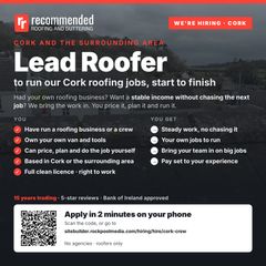 Lead Roofer Cork own van, has run jobs or a crew