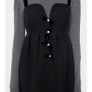 Zara strappy black dress with rhinestone buttons Image 5
