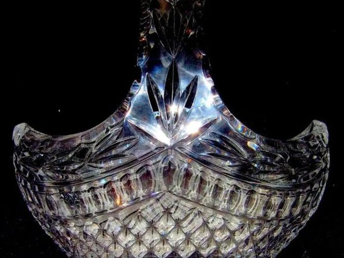 Vintage Harrods Heavy Cut Lead Crystal Basket