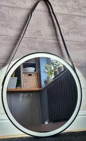 LED Bathroom Mirror Black Frame Demister Fogless