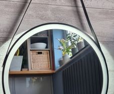 LED Bathroom Mirror Black Frame Demister Fogless