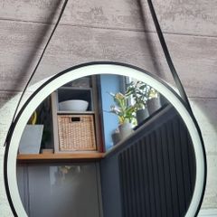 LED Bathroom Mirror Black Frame Demister Fogless