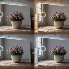 LED Bathroom Mirror Antifog Wi- Fi Weather Station Makeup Cosmetic