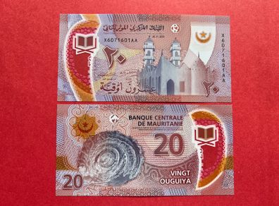 Mauritania  20 Ouguiya. 2020. Pick  21a  Polymer / Plastic  ( Uncirculated )
