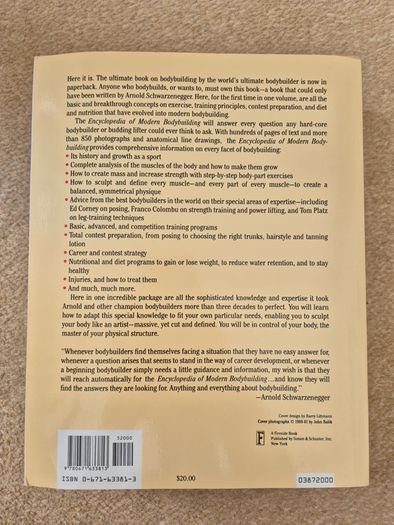 Arnold Schwarzenegger Encyclopedia of Modern Bodybuilding Paperback Book