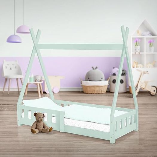 Children's Bed 70 x 140 cm, White with Fall Protection