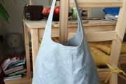 Grey Leather Tote Bag