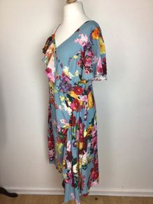 SIMPLY BE Ladies floral one shoulder midi dress size 16 includes postage