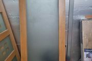 Frosted single pane oak door