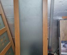 Frosted single pane oak door