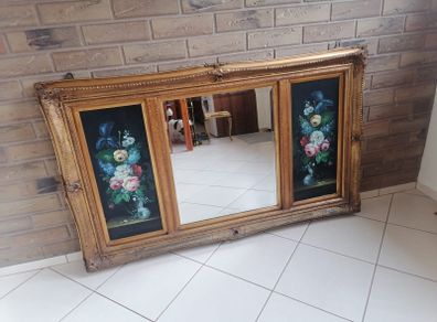 Antique mirror with 2 pictures