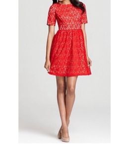 Beautiful red lace occasion wear dress - Adrianna Papell