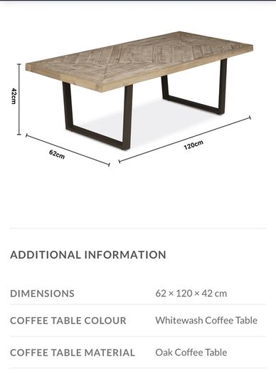 Oak coffee table