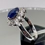 Unheated Untreated Natural Sapphire Diamond Platinum Ring Image 4