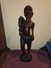 Large carved wooden African Man Statue