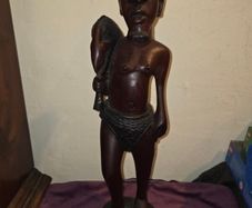 Large carved wooden African Man Statue