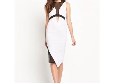 Brand New Definitions White and Black Mesh Dress Size 10