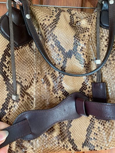 Genuine snakeskin Irish designer Pauric Sweeney handbag.
