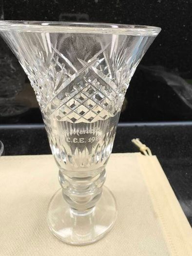 6 Collections of Vintage Lead Crystal Glass Ornaments, Waterford / Irish Crystal and a quartz clock