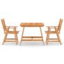 3 Piece Garden Dining Set Solid Acacia Wood Image 3
