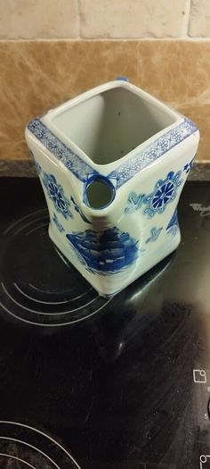Blue and white