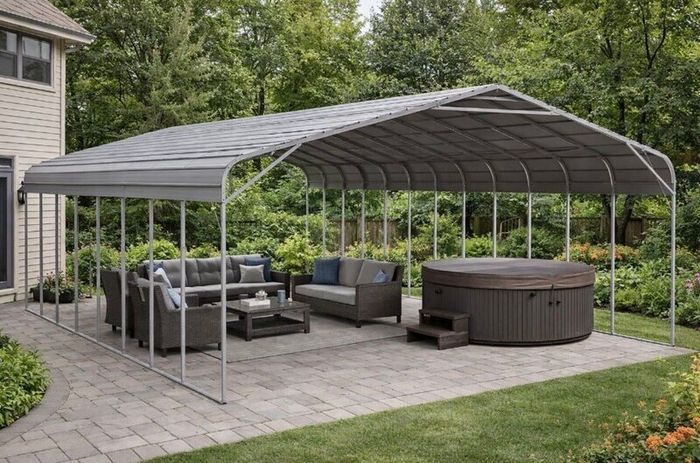 40ft x 20ft Steel Carport Vehicle shelter