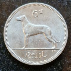 Fantastic Ireland 1966 Six Pence 6d coin