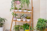 100cm 3 Tier Foldable Bamboo Flower Pot Plants Display Shelf Planter Organizer for Outdoor Indoor