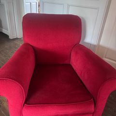 red arm chair