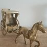 Vintage Brass Horse and Carriage Image 6