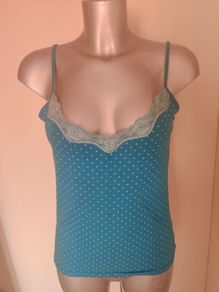 Blue polka dot Secret Possessions cami top size UK16 EU44 Postage included