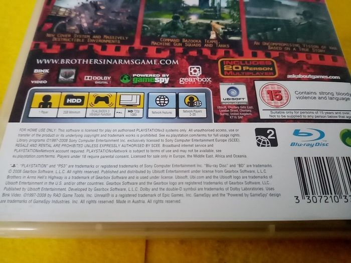 Brothers in Arms Hell s is Highway PlayStation 3 Ps3 Games Original