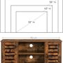 TV cabinet, TV shelf, TV table, TV table, with lamellar doors, open compartments, 2 holes for cables, adjustable shelves, for TVs up to 43 inches, vintage brown Image 5