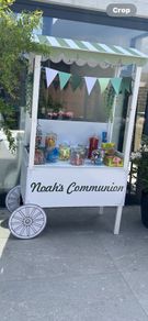 FOR SALE-(communion) sweet cart including all jars and scoops and the cart personalised to you