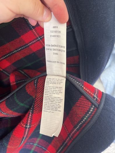 Abercrombie & Fitch Men's Navy Duffle Coat Size Medium