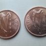 George II Hibernian  Half Penny and 2 1968 UNC Pennies Image 4