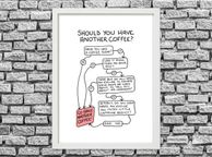 main image for ad Prints With Personality - Should you have another coffee? By Chaz Hutton- A4 Framed Print